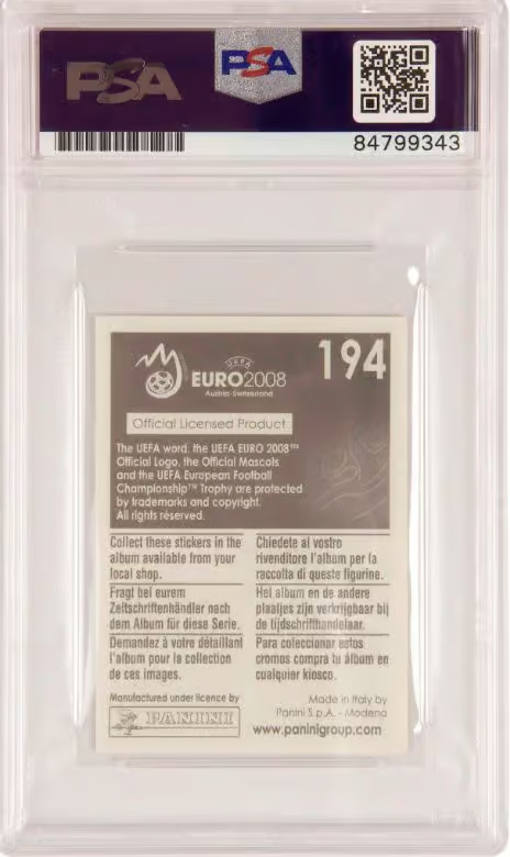 Luka Modric Signed 2008 Panini UEFA Euro Croatia Sticker #194 – PSA 10